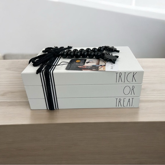 NWT Rae Dunn ‘Trick or Treat’ Faux Book Stack Decor - Picture 1 of 9